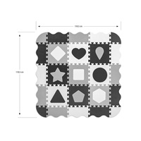 Foam puzzle mat playpen Milly Mally Jolly 3x3 Shapes Grey