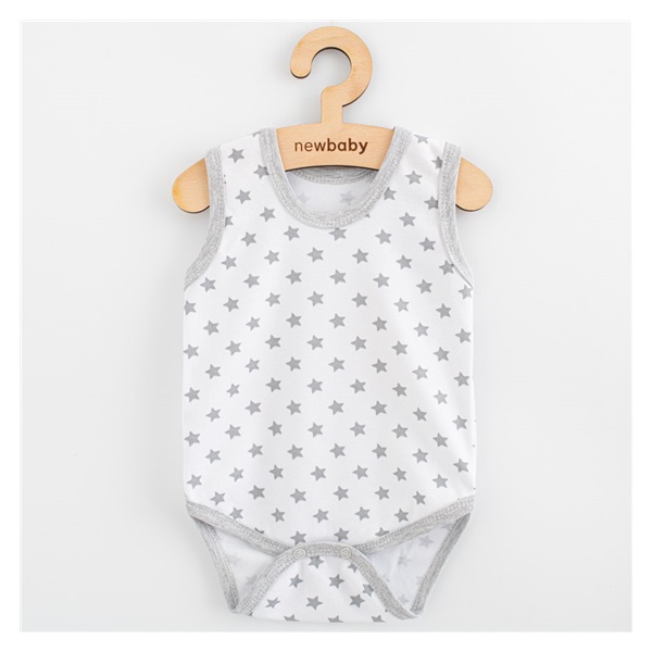 Baby body sleeveless New Baby Classic II gray stars boy