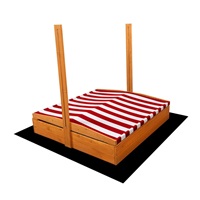 Children‘s wooden sandpit with canopy Baby Mix 120x120 cm red and white