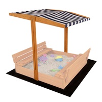 Canopy for children's wooden sandbox Baby Mix 120x120 cm blue and white