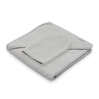 Baby terry towel with hood New Baby BASIC 80x80 grey