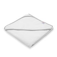 Baby terry towel with hood New Baby BASIC 80x80 white-grey