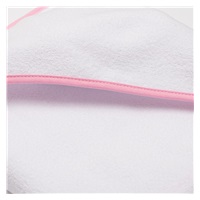 Baby terry towel with hood New Baby BASIC 80x80 white-pink