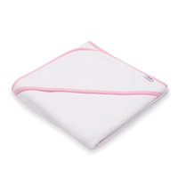 Baby terry towel with hood New Baby BASIC 80x80 white-pink