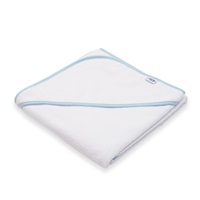 Baby terry towel with hood New Baby BASIC 80x80 white-blue