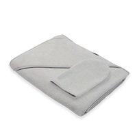 Baby terry towel with hood New Baby BASIC 100x100 grey