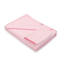 Baby terry towel with hood New Baby BASIC 100x100 pink