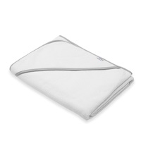 Baby terry towel with hood New Baby BASIC 100x100 white-grey