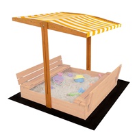 Canopy for children's wooden sandbox Baby Mix 120x120 cm yellow and white