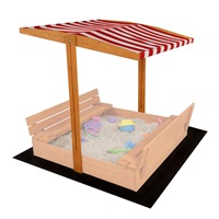 Canopy for children's wooden sandbox Baby Mix 120x120 cm red and white