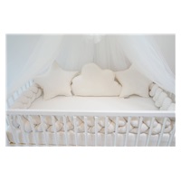 Velvet crib set mantinel + pillows Belisima ecru