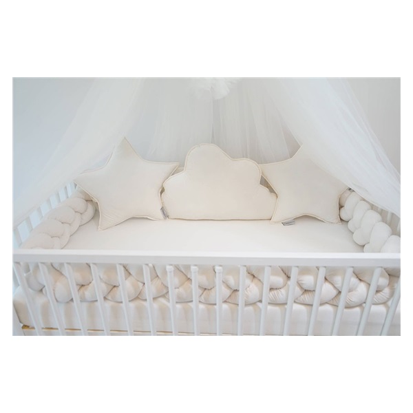 Velvet crib set mantinel + pillows Belisima ecru