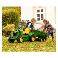 Tipping tractor trailer Rolly Toys John Deere Halfpipe green