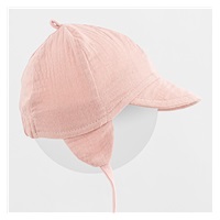 Baby summer muslin cap with visor New Baby pink