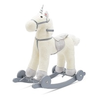 Rocking toy with melody and wheels Unicorn Baby Mix white