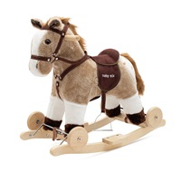 Rocking horse with melody and wheels Baby Mix, brown