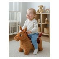 Plush bouncy horse with sound Baby Mix Brown