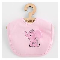 Baby Cotton Bib New Baby Happy Elephant pink