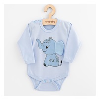 Infant full body with long sleeves New Baby Happy Elephant blue