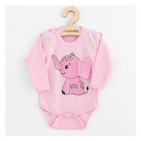 Infant full body with long sleeves New Baby Happy Elephant pink