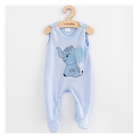 Baby cotton onesies New Baby Happy Elephant blue