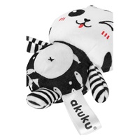 Plush toy with rattle Akuku cat black and white