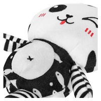 Plush toy with rattle Akuku cat black and white