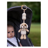 Educational playing plush toy with clip Baby Mix dog brown