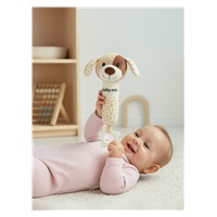 Baby Mix Plush Rattle with Squeaker – Brown Puppy