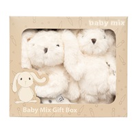 Gift Set Baby Mix – White Bunny with Rattle and Blanket