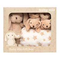 Gift Set Baby Mix – Brown Bunny with Booties and Blanket