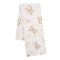 Flannel nappy with print New Baby teddy bear beige