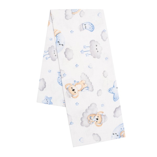 Flannel nappy with print New Baby koala blue