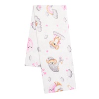 Flannel nappy with print New Baby koala pink