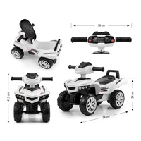 Baby Scooter with Sound Quad Bike Milly Mally Monster White