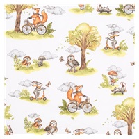 Cotton cot sheet cotton New Baby Animals in the forest 120x60 cm