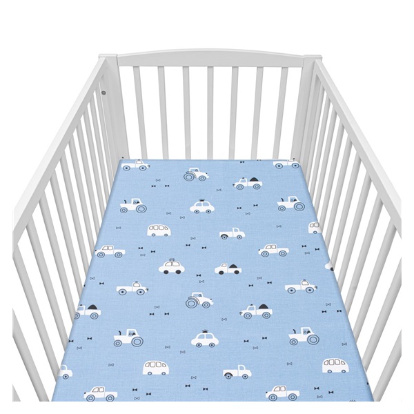 Cotton cot sheet cotton New Baby Toy car Tuuut 120x60 cm