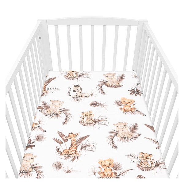 Cotton cot sheet cotton New Baby Safari 120x60 cm