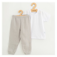 Baby Cotton T-Shirt and Pants Set New Baby Kindergarten Light Grey