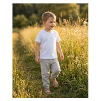 Baby Cotton T-Shirt and muslin Pants Set New Baby Kindergarten Light Grey
