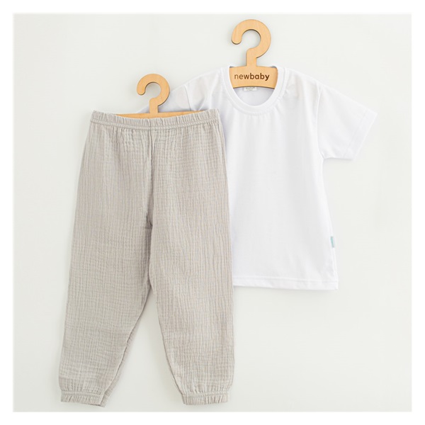 Baby Cotton T-Shirt and Pants Set New Baby Kindergarten Light Grey