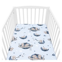 Cotton cot sheet cotton New Baby Teddy bear in space 120x60 cm