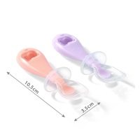 Baby Ono Silicone Baby Spoon, 2 pieces, pink and purple