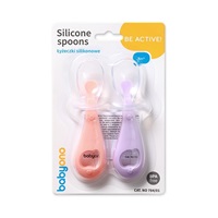 Baby Ono Silicone Baby Spoon, 2 pieces, pink and purple