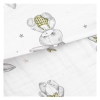 Muslin pillow-case for bed New Baby STANDARD 59x37cm bunny