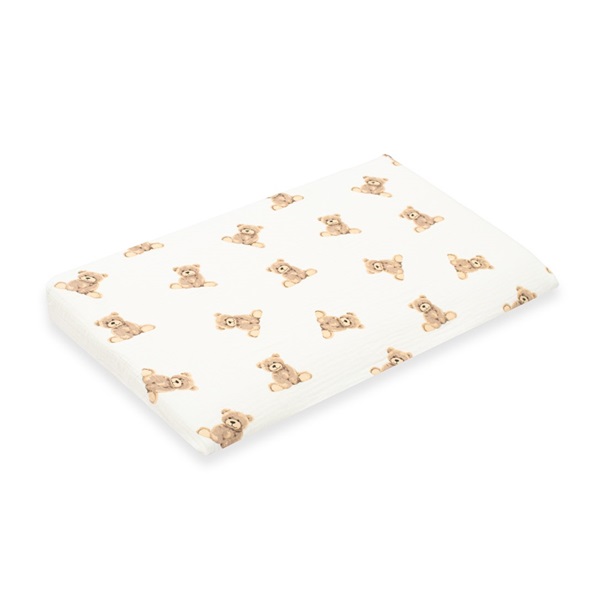 Muslin pillow-case for bedNew Baby STANDARD 59x37cm bear