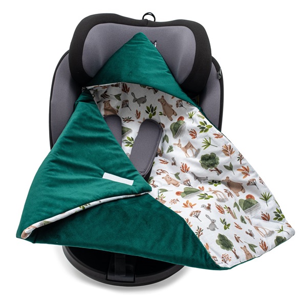 Insulated swaddle blanket for a car seat New Baby green