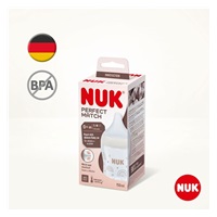 NUK Perfect Match Temperature Control Baby Bottle 150 ml grey