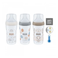 NUK Perfect Match Temperature Control Baby Bottle 260 ml brown