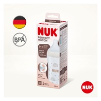 NUK Perfect Match Temperature Control Baby Bottle 260 ml brown